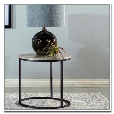 Grey and Gunmetal End Table