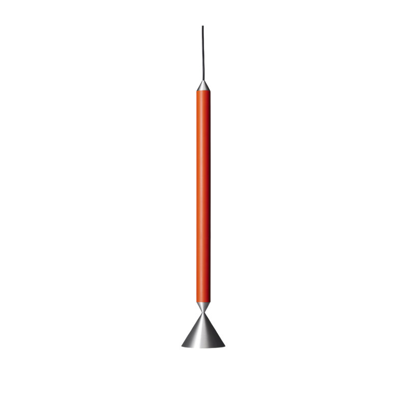 Apollon, H 151 po x l 4,92 po x P 4,92 po, Red Orange/Aluminium