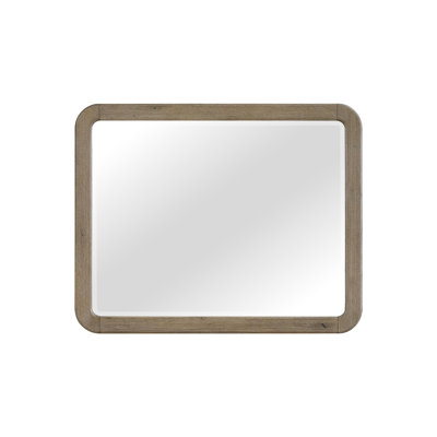 English Knotty Oak Inspired Landscape Mirror