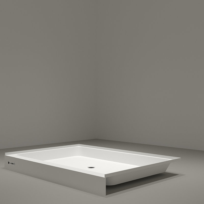 42 - Center Drain - Single Threshold - Acrylic Shower Base