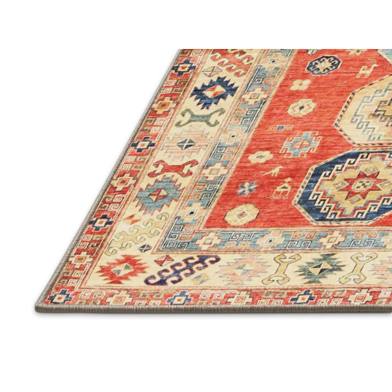 Tapis oriental orange / bleu / beige, Rectangle 2 pi x 3 pi