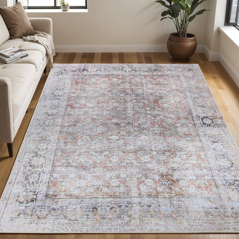 Tapis intérieur de ferme à motif géométrique 100% polyester Superior Lottie, Rectangle 5 pi x 7 pi 6 po