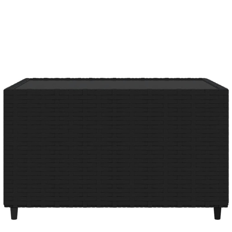 Table basse d'extérieur carrée en rotin Persin vidaXL, Noir