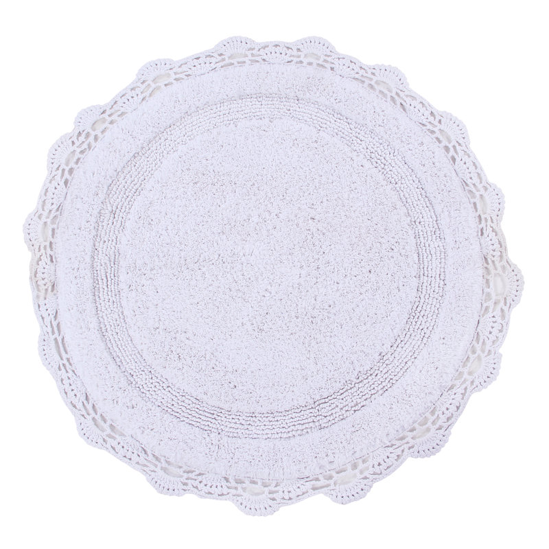 Tapis pour salle de bain Wingert, l 36 po x L 36 po, Blanc