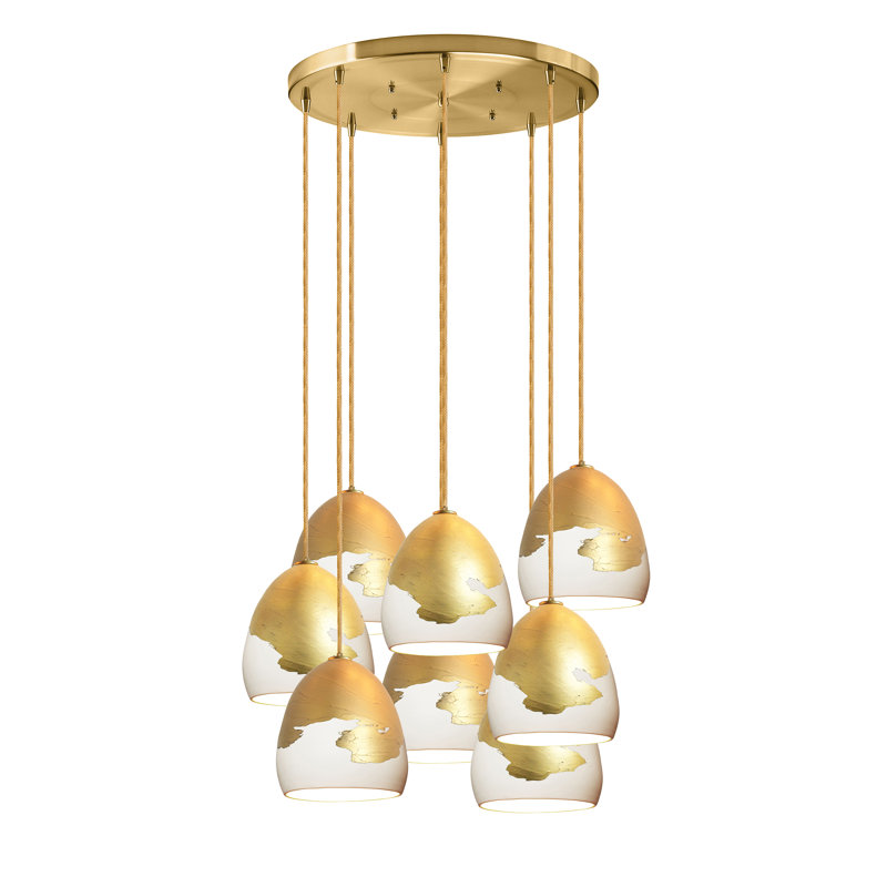 8 - Light Dimmable Chandelier, 120" H x 18" W x 18" D, Silver, Silver