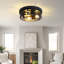 Plafonnier encastré industriel 3 lumières - Plafonnier en métal noir mat pour le couloir et le salon (12,6 po)-38456637