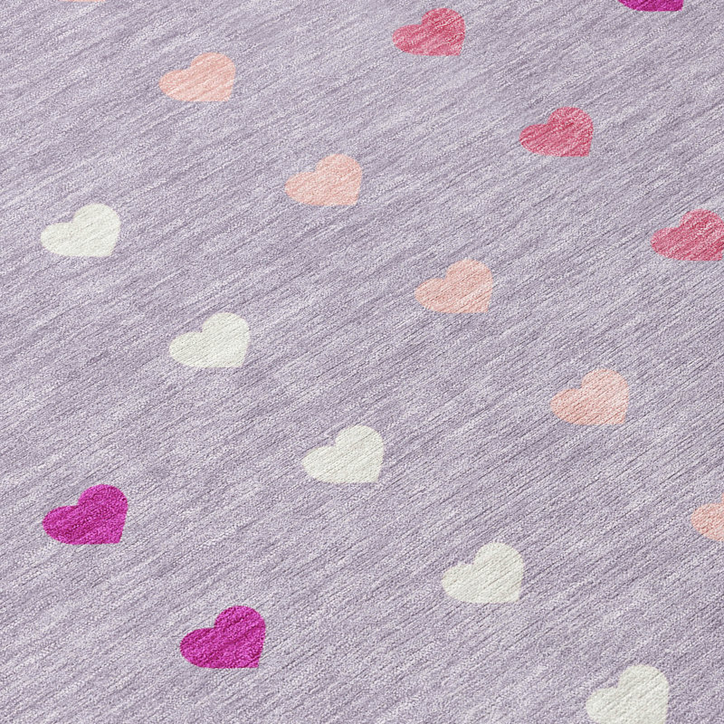 Machine Washable Indoor/Outdoor Chantille ACN2510 Kids Rug, Lavender, Rectangle 5' x 7'6"