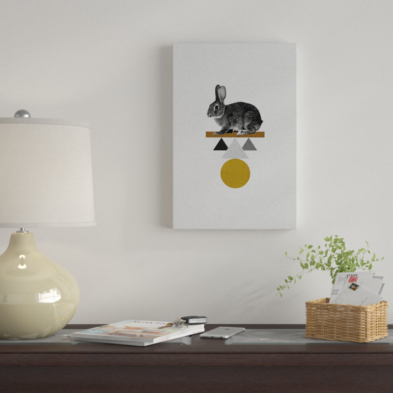 « tribal lapin », impression sur toile, H 60 po x l 40po x P 1,5 po, Toile tendue, Pas de tapis