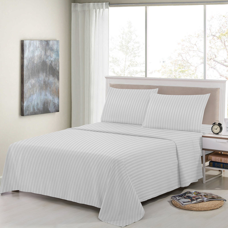 Lux Decor Collection Brushed Microfiber Sheet Set with Fitted Flat Sheets & Pillowcase, Twin Sheet Set with 1 Pillowcase