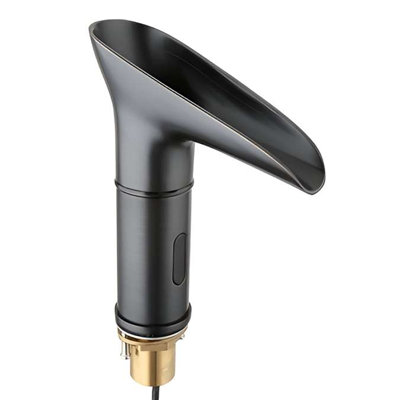 Hospitality Leo Juno LED Waterfall Hands Free Commercial Automatic Sensor Matte Black Finish Hot and cold mixe