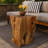 Solid Teak Wood Stool, Versatile Footrest/Side Table, 11.8" x 11.8" x 15.7" Brown