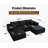 107.5"Cloud Modular Sectional Sofa with 1 Ottoman,Modern Minimalist Upholstered Couches, Comfort U Shaped Sofa for Living Room,Deep Seat Corner Couch,No Assembly Required-112035908-112035907