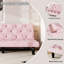 Lit en velours rose avec profondeur de 66 pouces, cadre, 3 positions réglables, rembourrage en mousse à haute élasticité, s'adapte à tous les lits décoratifs, engrenages pour passer, conception, soutien, coussins de siège relaxants-1418480284