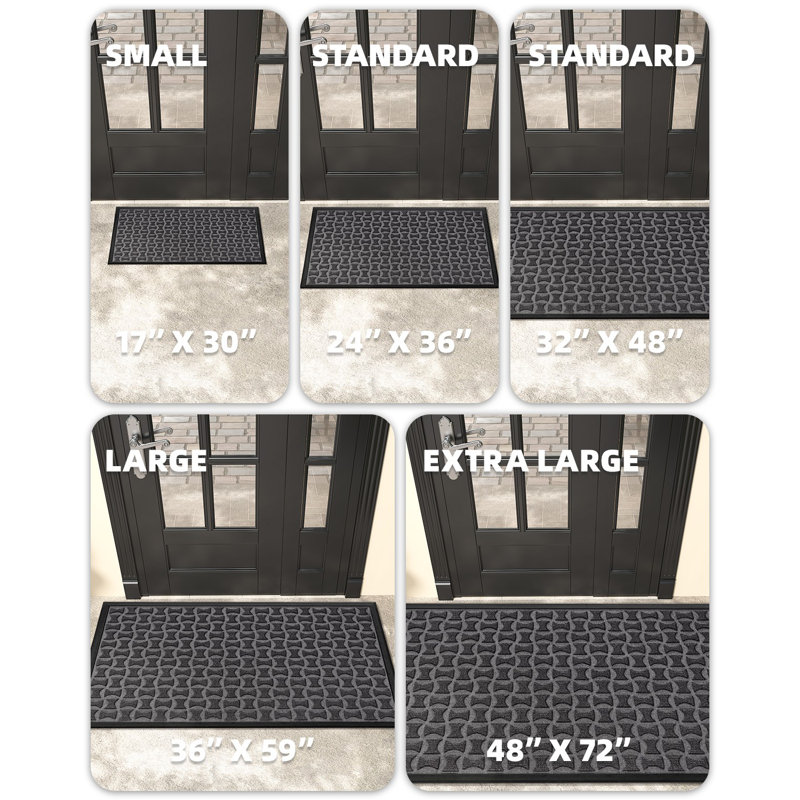 Non-Slip Outdoor Doormat, 36" W x 60" L, Gray