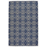 Hallock Geometric Handmade Looped Wool Blue Area Rug