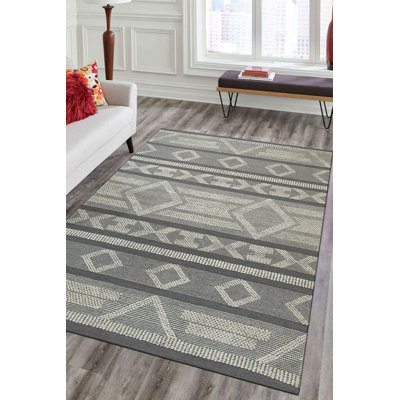 Vibrant Iris Gray Handmade Area Rug