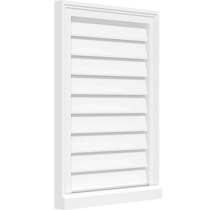 Rectangle Surface Mount Functional Brickmould Sill Frame PVC Gable Vent, 40" H x 38" W
