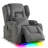 Havya Power Recliner Home Theater Chair with Cup Holders Built-in USB Port LED Lights