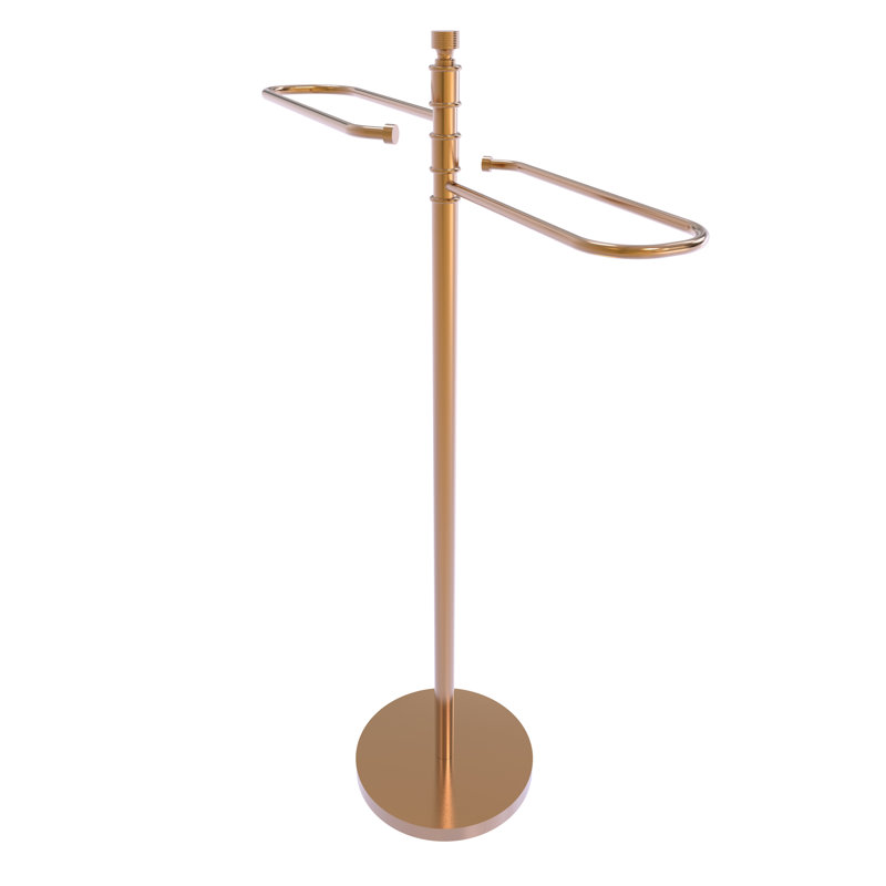 Porte-serviettes sur pied contemporain, Bronze brossé