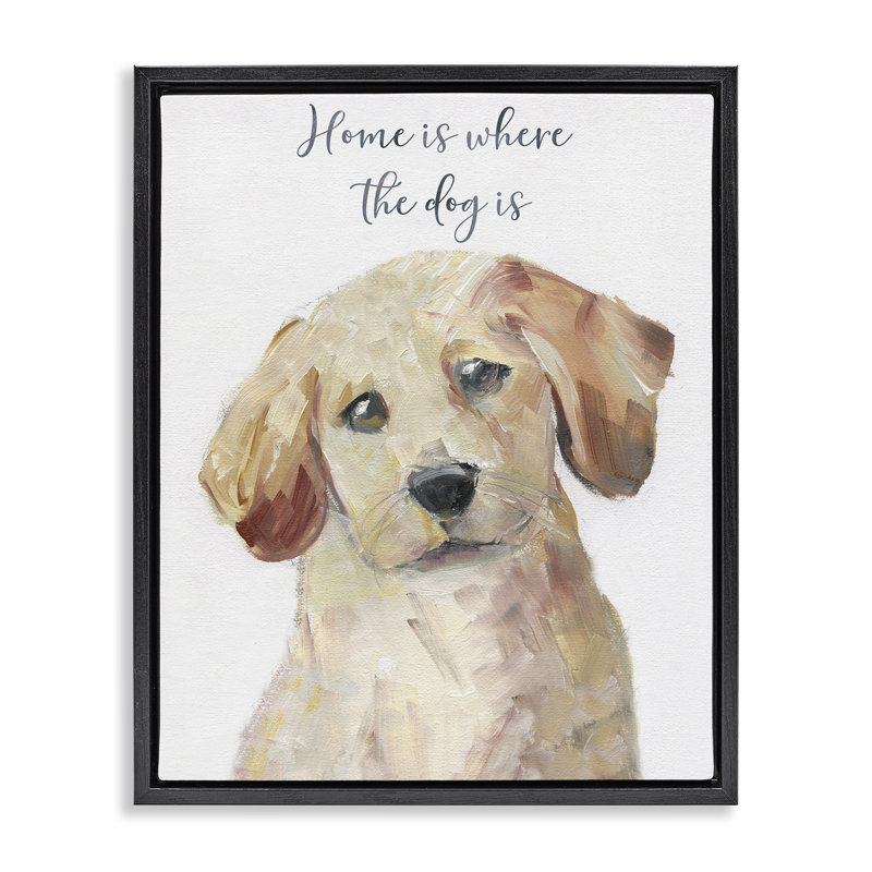 Cadre flottant Sent Sentiment de chien, design par Sally Swatland, Cadre flottant noir de jais, H 21 po x l 17 po