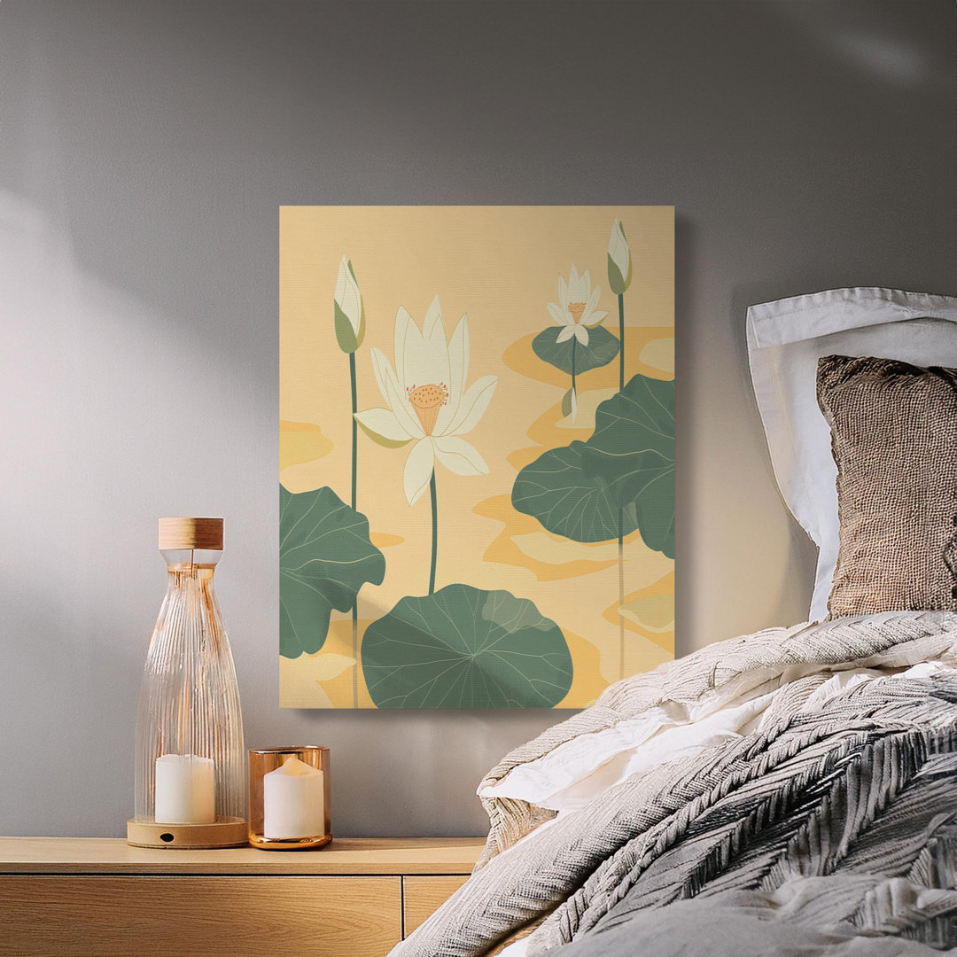 Minimalist Lotus Bloom Canvas Print