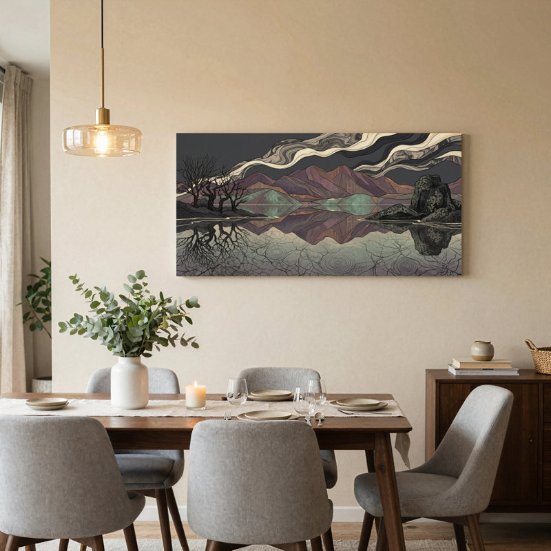 Mountain Reflection, reproduction d'art sur toile, ensemble de 1, 4824