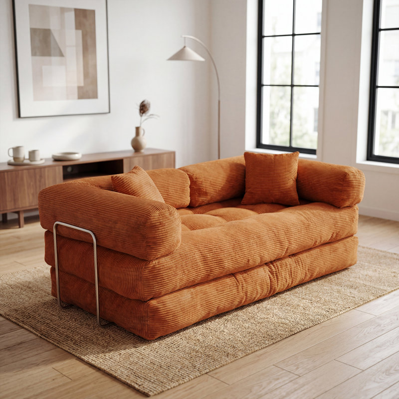 Canapé-lit Cloud Boneless Couch, canapé-lit convertible 5-en-1, Orange