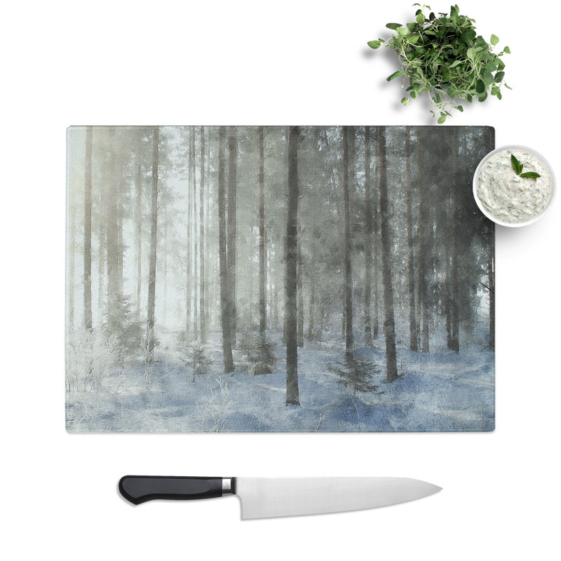 Winter Forest Vol.8 Painting Chopping Board, 0.4cm H x 28.5cm W x 39cm L