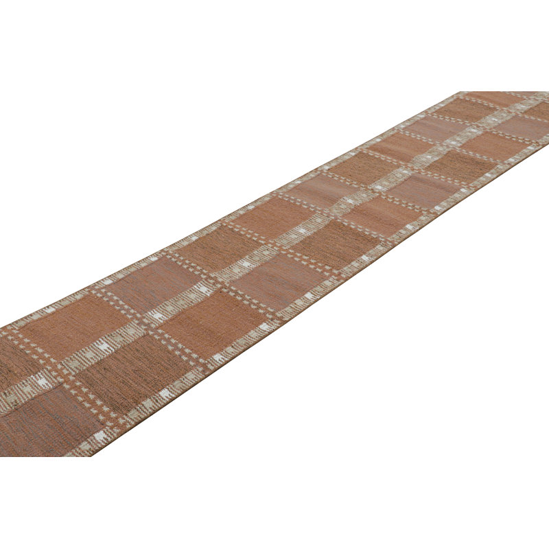 Scandinavian Wool Geometric Area Rug, Runner 3' x 10'