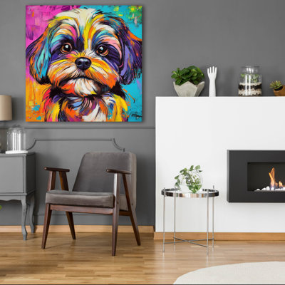  'Woof Shih Tzu' by Rich Monet Acrylic Glass Wall Art, 36" x 36"