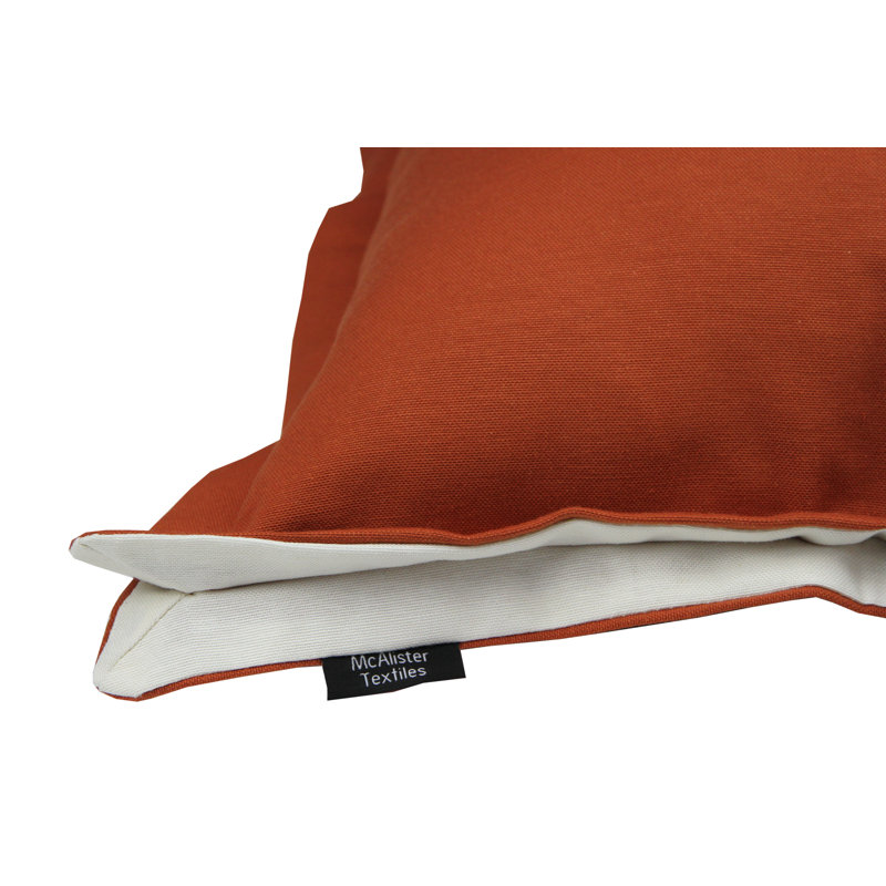 Square Cushion Cover, Burnt Orange/Natural, 60 x 60cm