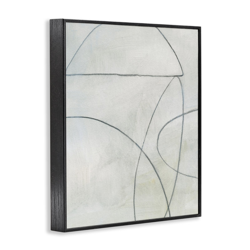 Dessin de formes sur estampe numérique par Victoria Barnes, H 20 po x l 16 po, Giclée encadrée noir minuit