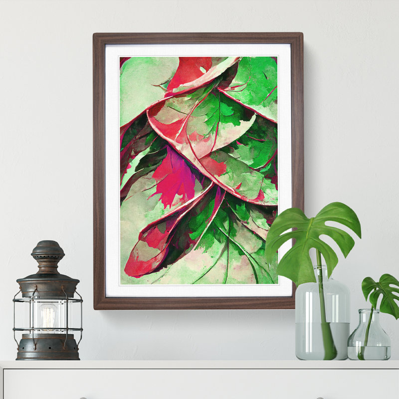 Leaf - Framed Print, 34cm H x 25cm W x 2cm D, Walnut