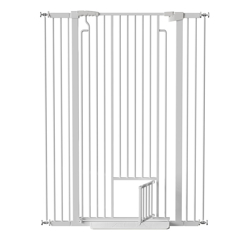 Barrière de sécurité extra haute en acier, H 53,15 po x l 29,53 po à 40,16 po, barrière de sécurité blanche pour grands chiens et chats