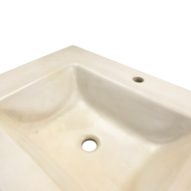 31" Cream Concrete Single Rectangular Sink Top