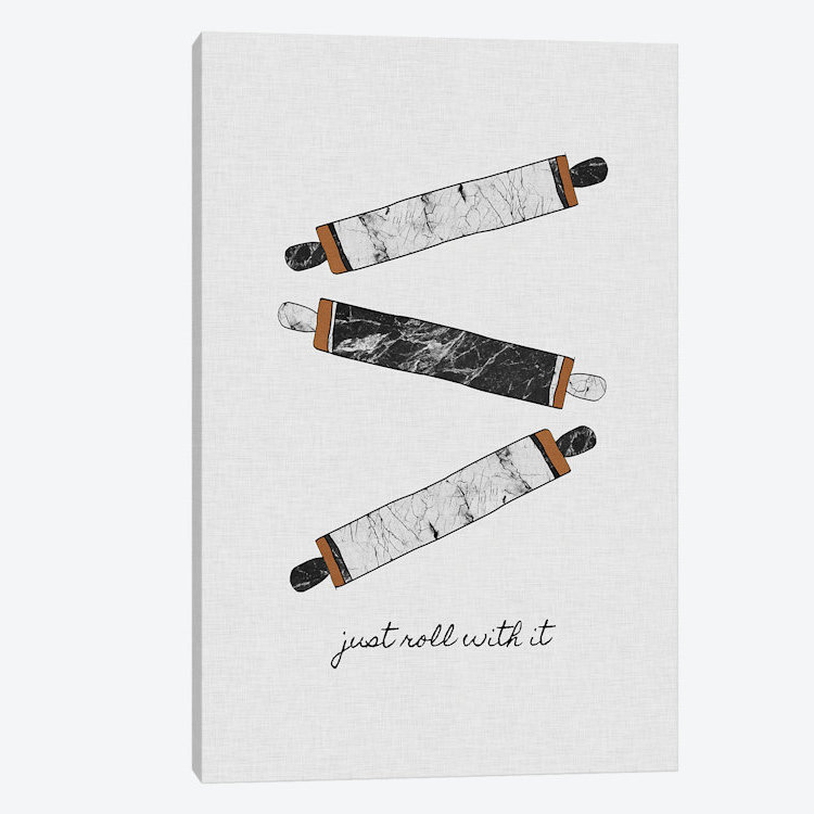 «Just Roll with it», impression sur toile, H 60 po x l 40po x P 1,5 po, Toile tendue, Pas de tapis
