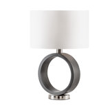 Tracey Ring Table Lamp - 29?, Charcoal Grey, Brushed Nickel, On/Off Switch