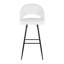 Tabouret de bar à hauteur fixe en métal noir et similicuir blanc avec repose-pieds carré - ensemble de 2-865162434-865162435
