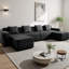Canapé modulaire en forme de U sans siège à 4 places Ridge, canapé Cloud avec assise profonde et 2 repose-pieds mobiles, canapé modulaire en velours côtelé moderne pour le salon-1216260070-1216260068