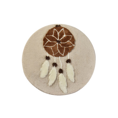 Luxury Acrylic Bathmat, Antibacterial & Non-Slip, 35.4 in Diameter | 100% Acrylic, Pile Height: 0.7-1.2 in | Machine Washable at 86°F, Soft & Durable Design for Bathroom Safety & Comfort