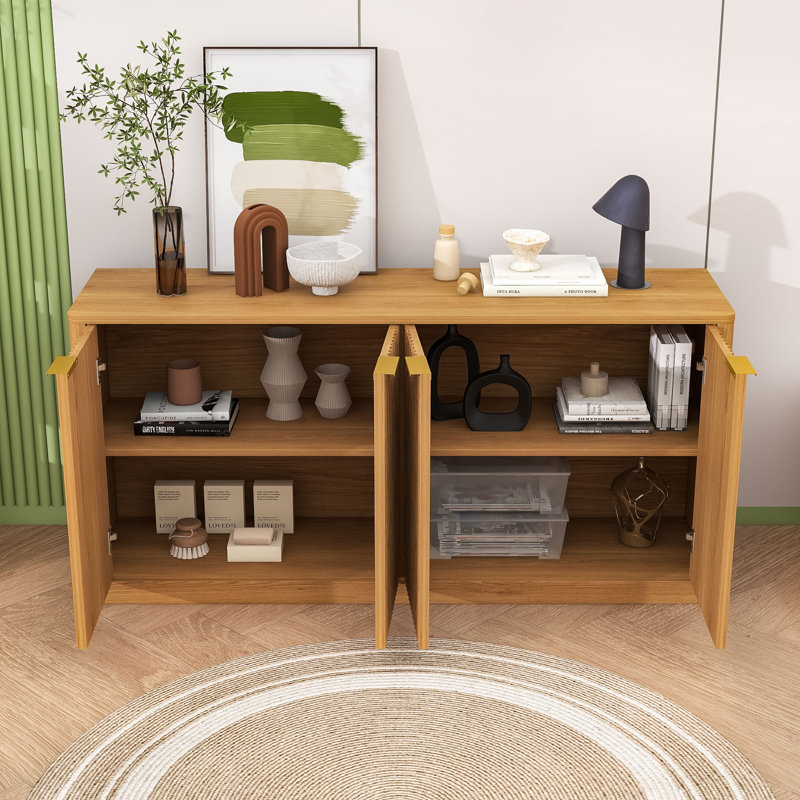 Buffet avec rangement caché Rustic Wave, Naturel