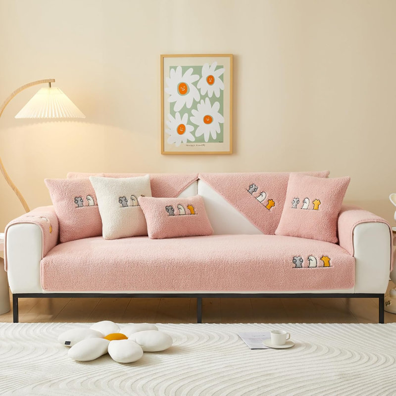 Stefie Outdoor Patio Sofa Cover, Pink