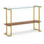 Table de canapé 2 étages Mid-Century moderne avec plateau en verre transparent