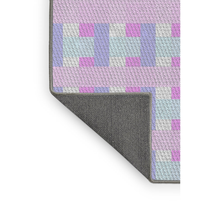 Tapis rose à motif écossais Kiely, Rectangle 2 pi x 4 pi