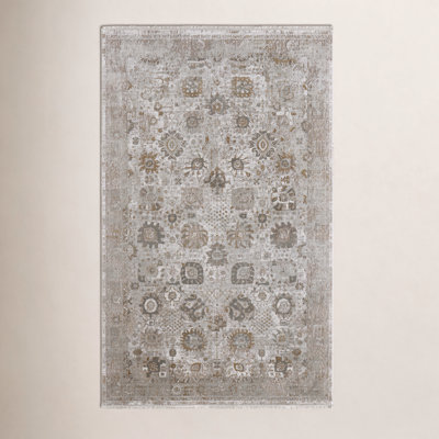 Ivory Traditional Floral Botanical Rug
