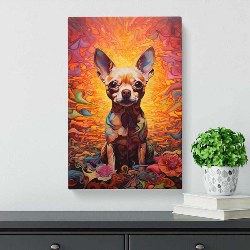 Chihuahua Contemporary No.2 - Wrapped Canvas, 60cm H x 40cm W x 3cm D