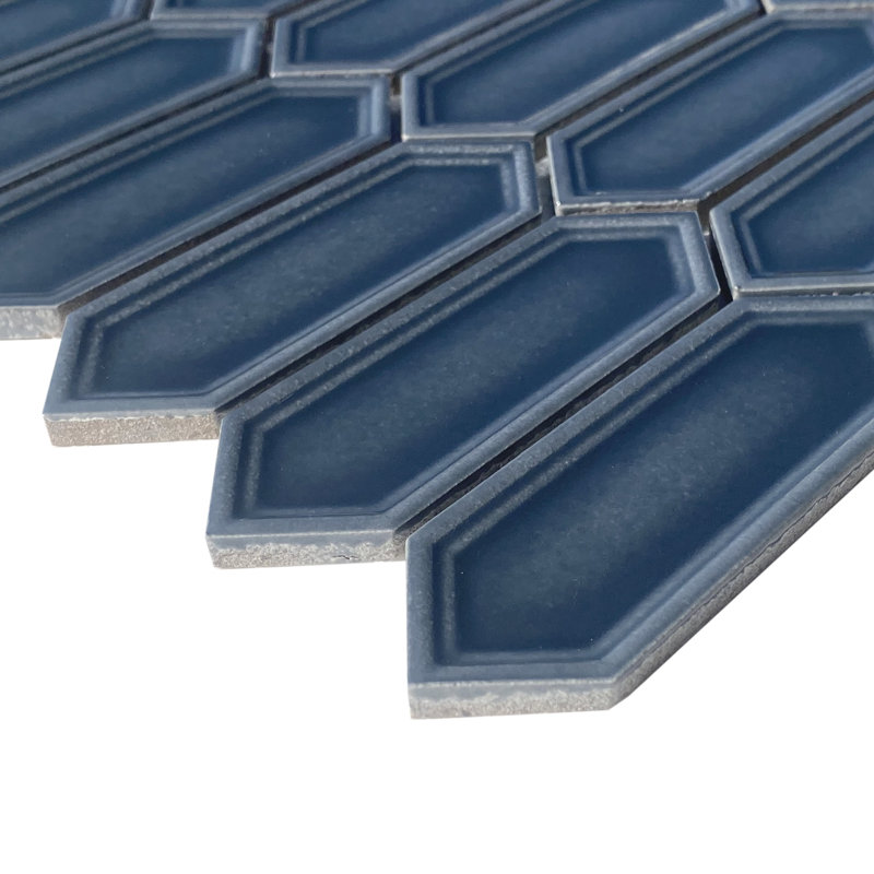 Carreau de mosaïque de mur et de plancher 1,2 po x 4,2 po, Bleu