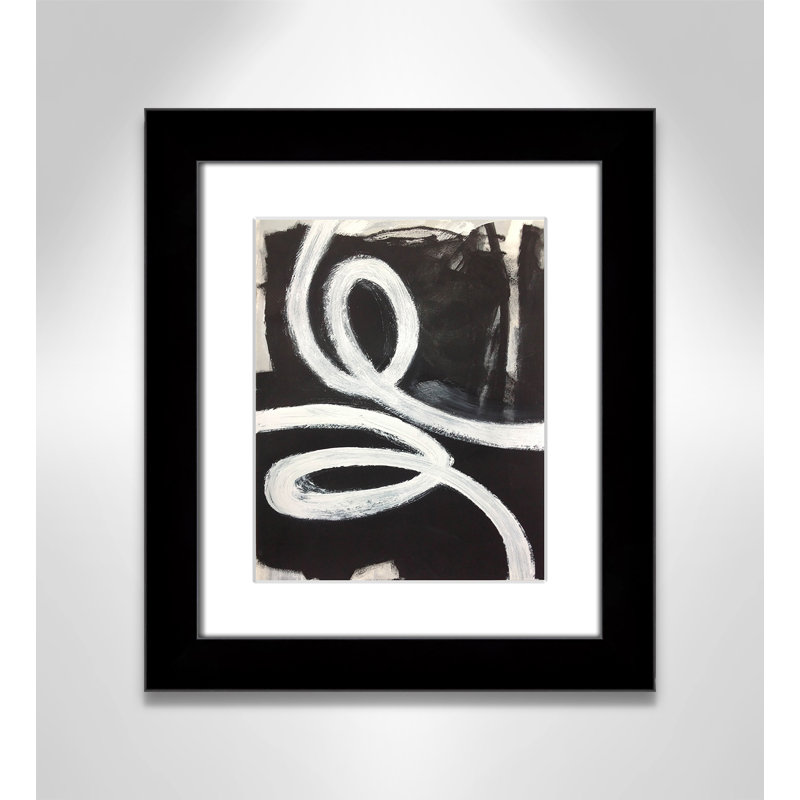 Ansonia Swirly Swirls I, encadré sur papier par reproduction, H 16,5 po x l 14,5 po x P 1,25 po, Cadre cube noir mat