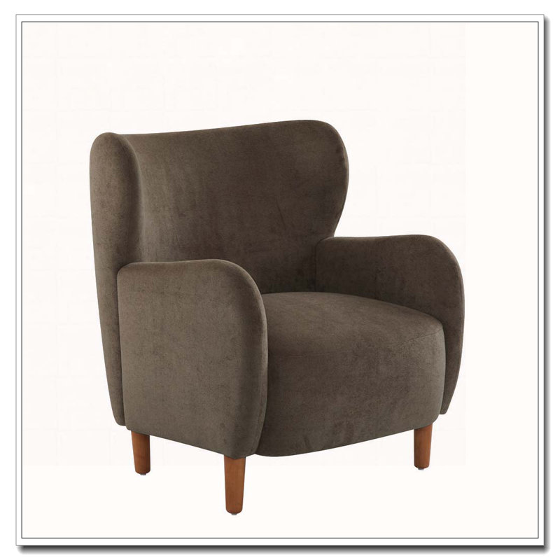 Fauteuil club à oreilles en velours