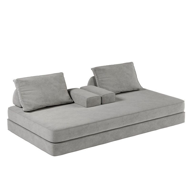 Tessaro 86.6" Multifunctional Convertible Sofa Bed With Chenille Fabric And Ergonomic Support, Light Gray